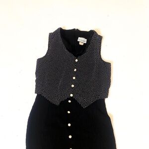 Vintage 1990’s Polkadot black and white dress